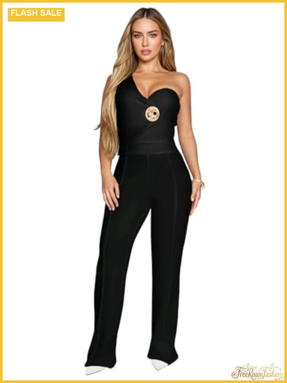 Strapless Wide Leg Jumpsuit for Women Dressy Wedding Guest Holiday Party